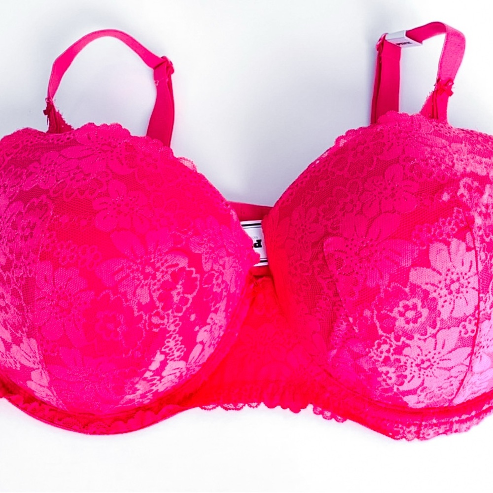 PINK Victoria's Secret Hot Pink Lace Bra